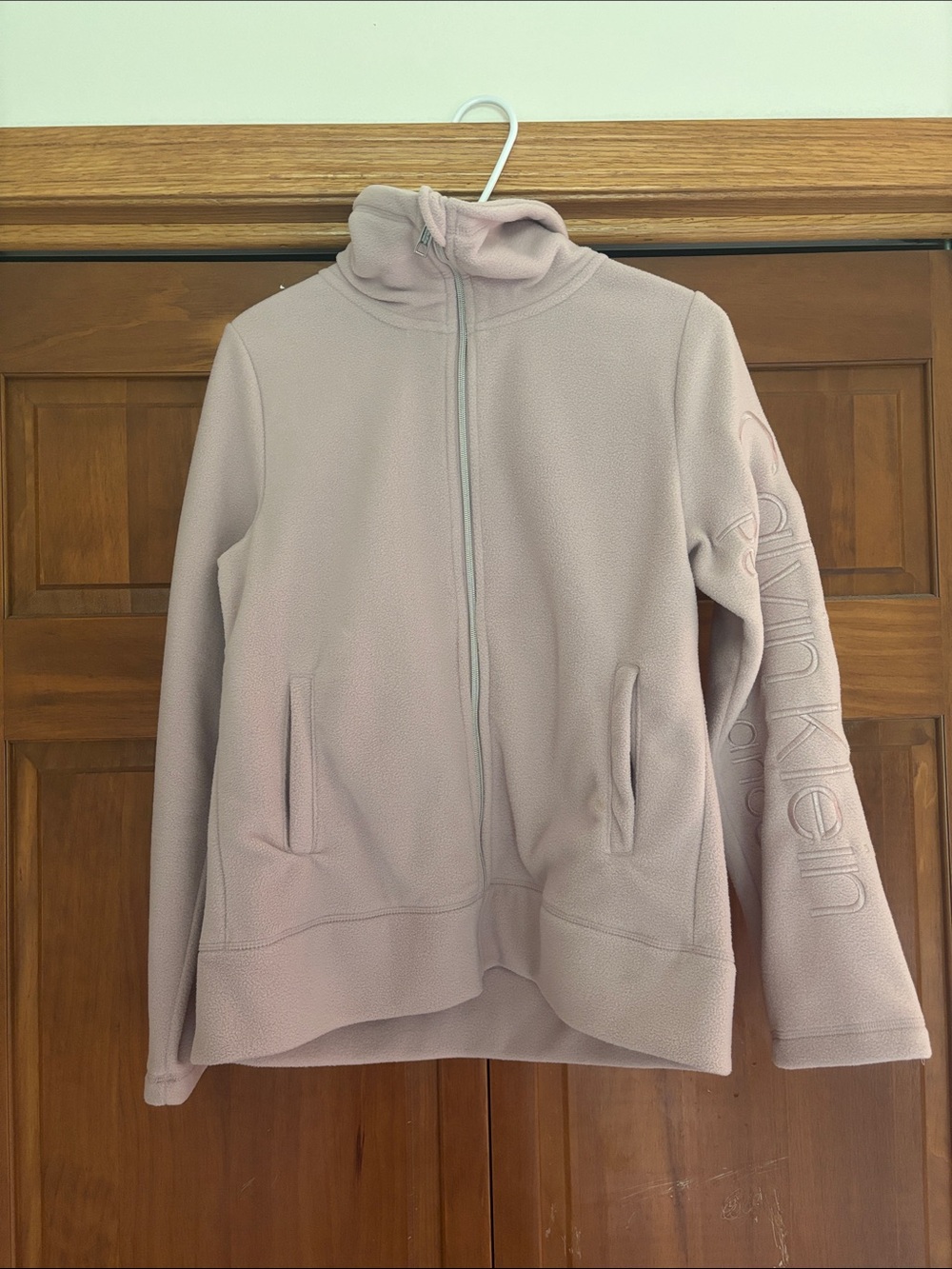 Calvin Klein Pale Pink Zip-Up Fleece Jacket